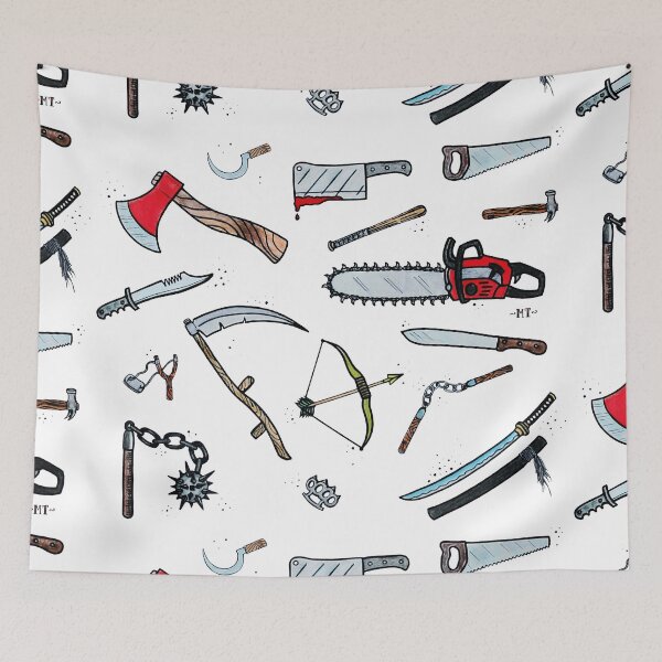 Item preview, Traditional tools and weapons pattern trad tattoo designed and sold by emeteneme.