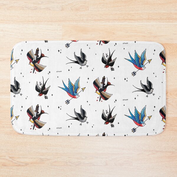 Item preview, Wounded swallows pattern trad tattoo designed and sold by emeteneme.