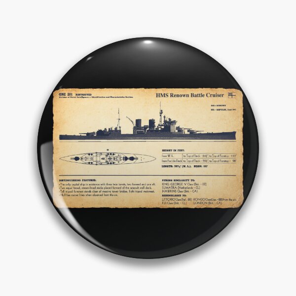 Item preview, HMS Renown Battlecruiser WWII Identification Chart designed and sold by MilitaryMart.