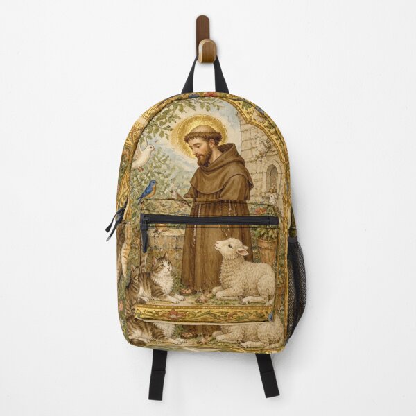 Item preview, Saint Francis of Assisi and the Animals | Medieval Illumination "Feeding the Birds" designed and sold by Natalia-Vlad.