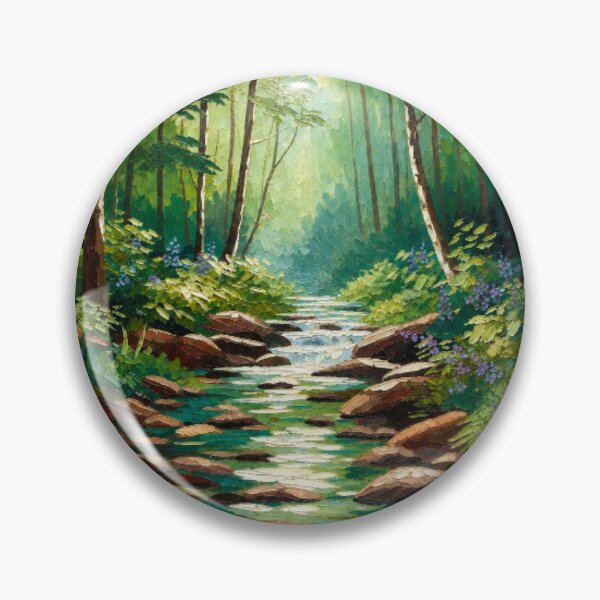 Item preview, Vibrant Impasto Forest Stream Woodland Lavender Landscape designed and sold by Nexus Space.