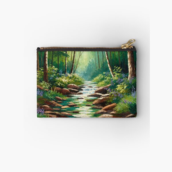 Item preview, Vibrant Impasto Forest Stream Woodland Lavender Landscape designed and sold by Nexus Space.