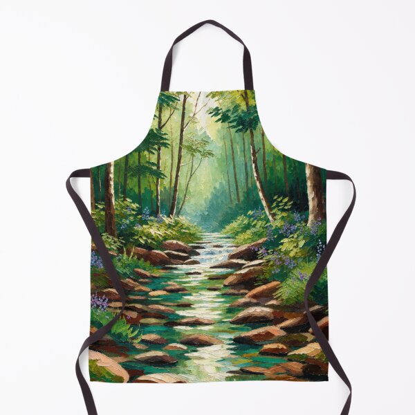 Item preview, Vibrant Impasto Forest Stream Woodland Lavender Landscape designed and sold by Nexus Space.