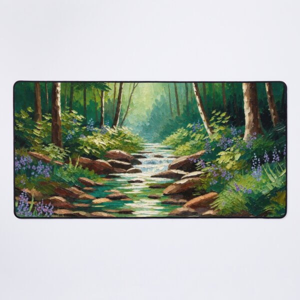 Item preview, Vibrant Impasto Forest Stream Woodland Lavender Landscape designed and sold by Nexus Space.