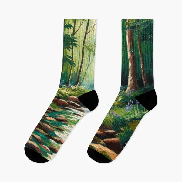 Item preview, Vibrant Impasto Forest Stream Woodland Lavender Landscape designed and sold by Nexus Space.