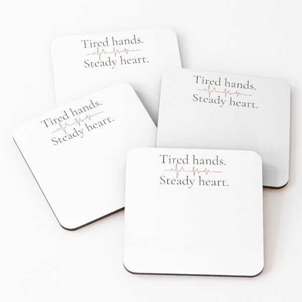 Item preview, Tired Hands Steady Heart - Minimalist Strength Quote Shirt designed and sold by DaysLoading.