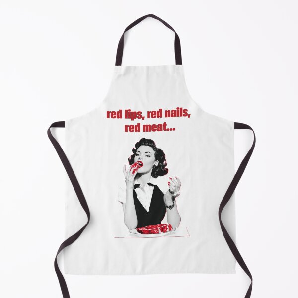 Item preview, Red lips, red nails, red meat pin-up girl style for steak loving ladies designed and sold by BeautyFullMerch.