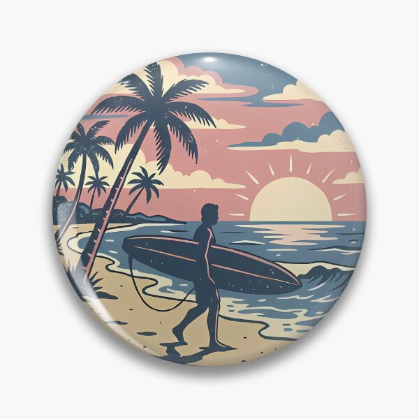 Item preview, Surfer Walking Beach At Sunset designed and sold by Linework Studio.