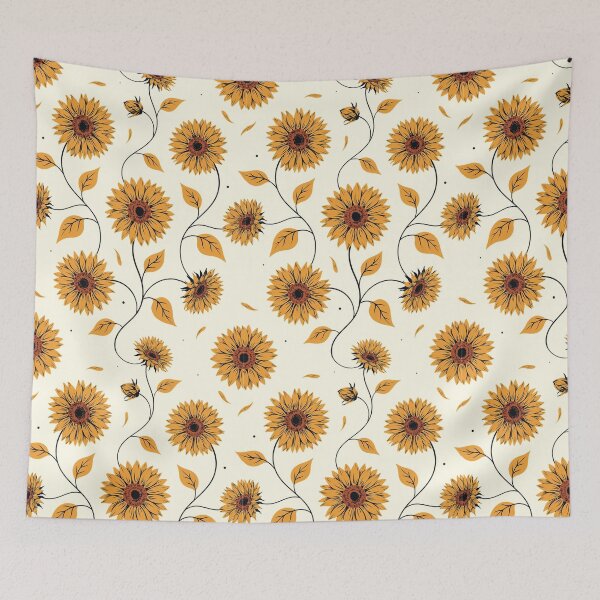 Item preview, Bold Sunflower Botanical Vine Pattern designed and sold by NuvoraNest.