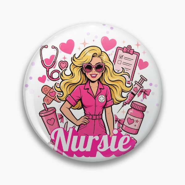 Item preview, Nursie Barbiecore Nurse Pink Doll Nurse Retro Pink Glam Coquette Aesthetic designed and sold by Neurospicy Trolls.