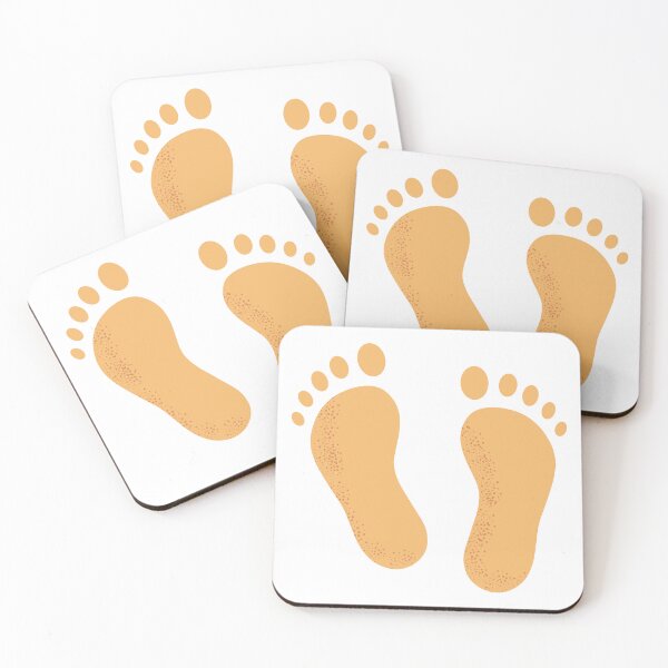 Item preview, Sandy Beach Barefoot Human Footprints Illustration designed and sold by BetweenForms.