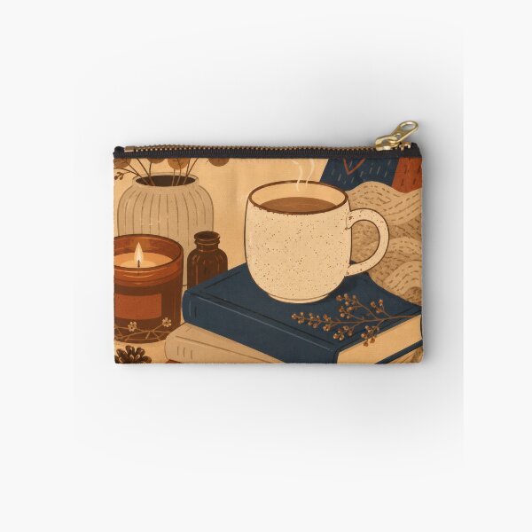 Item preview, Cozy Autumn Coffee and Reading Time Flat Lay Illustration designed and sold by aleano2026.
