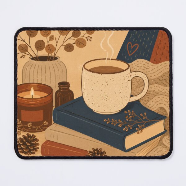 Item preview, Cozy Autumn Coffee and Reading Time Flat Lay Illustration designed and sold by aleano2026.