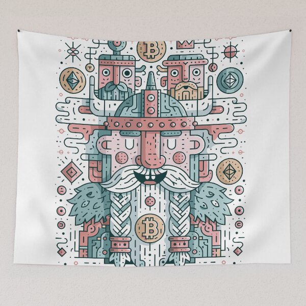 Item preview, Crypto Viking Totem — Bitcoin and Ethereum Guardians designed and sold by Romgora.