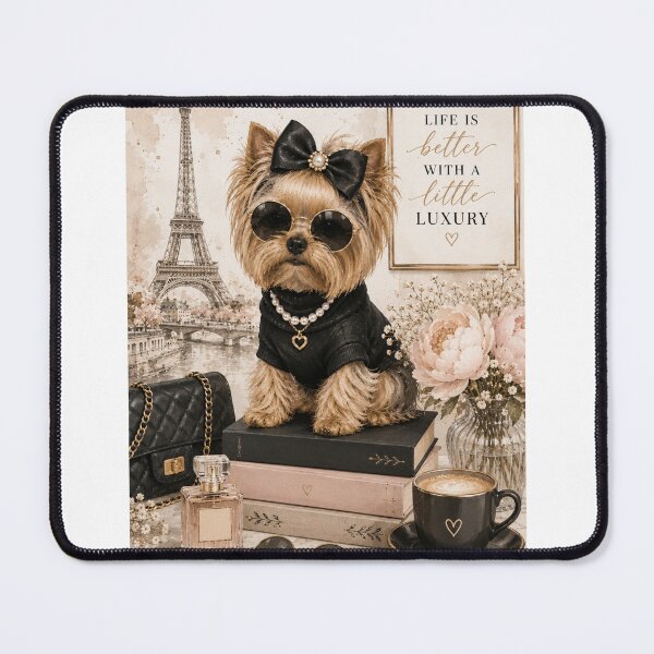 Item preview, DOG YORKSHIRE CHIC – Fashion Dog in Paris Elegant Pet Wall Art designed and sold by Nathalia Montoro.
