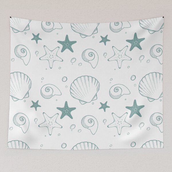 Item preview, Coastal Seashell Sketch Pattern designed and sold by The Blue Crane Co..