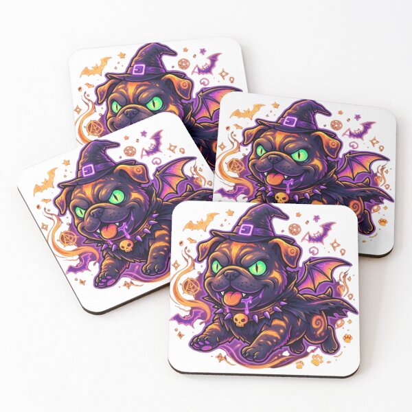 Item preview, Halloween witch costume design with a creepy and devilish pug puppy designed and sold by VibranPalette.