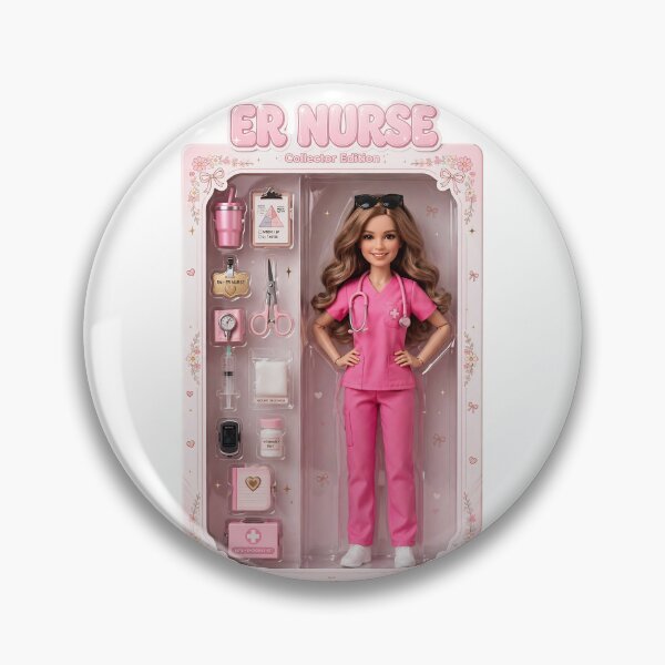 Item preview, Nurse ER Nurse Collector Edition Doll Barbiecore Pink Scrubs Doll designed and sold by Neurospicy Trolls.