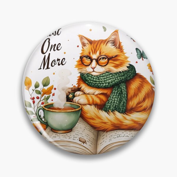 Item preview, Just One More Chapter | Cozy Book Cat Watercolor | Cottagecore Reading Lover designed and sold by Crimsonstudio82.