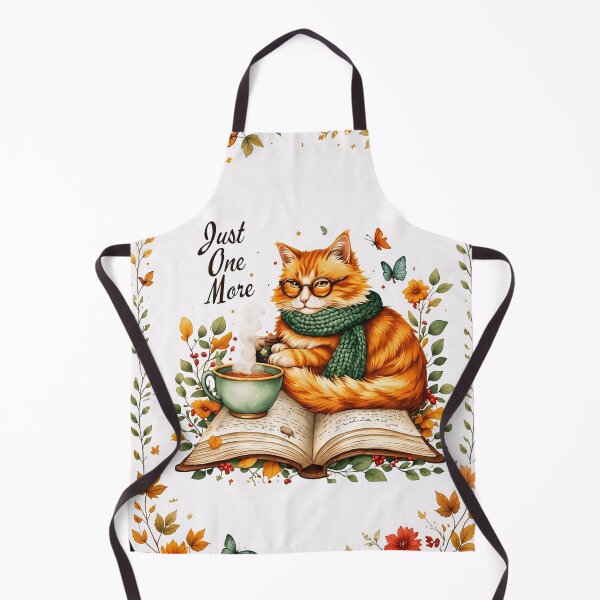 Item preview, Just One More Chapter | Cozy Book Cat Watercolor | Cottagecore Reading Lover designed and sold by Crimsonstudio82.