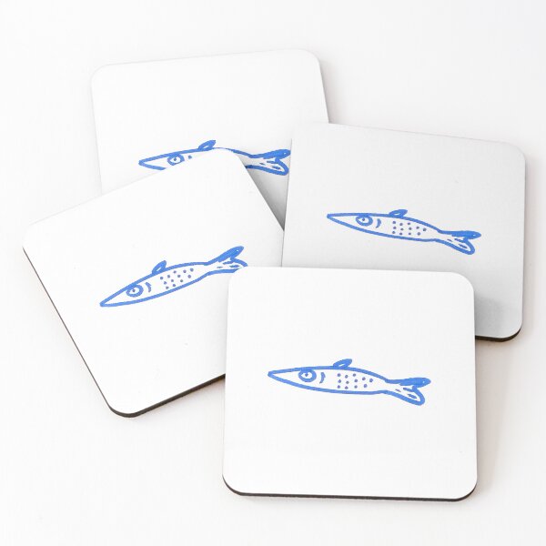 Item preview, Hand-Drawn Blue Sardine designed and sold by ElizabethCoelho.