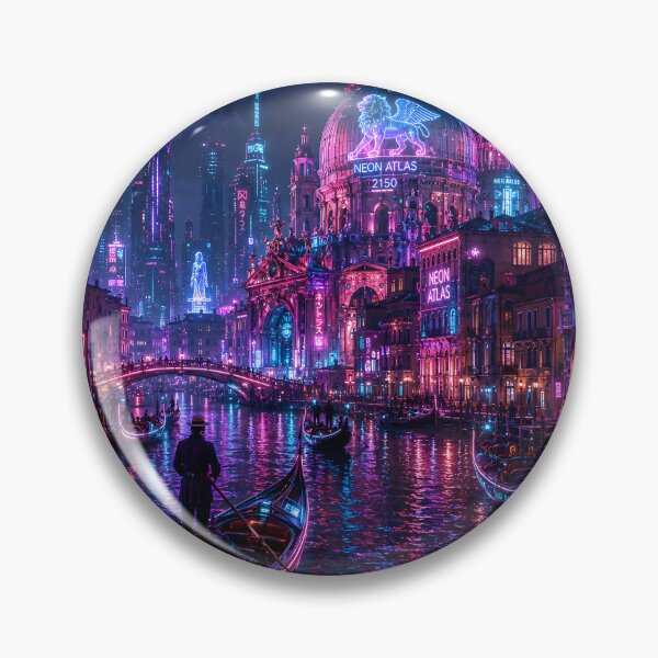 Item preview, Arte ciberpunk de Venecia 2150 | Colección futurista de Venecia Neon Atlas designed and sold by NSAstore.