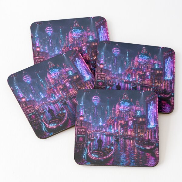 Item preview, Venice 2150 Cyberpunk Art | Neon Atlas Futuristic Venice Collection designed and sold by NSAstore.