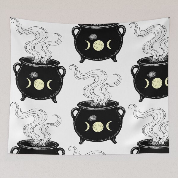 Item preview, Moonlit Witch Cauldron | Magical Potion Illustration designed and sold by Marianarcezar.