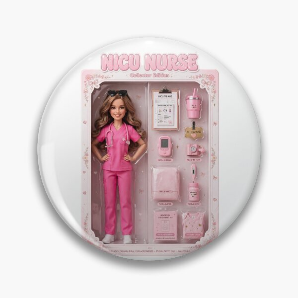 Item preview, Nurse NICU Nurse Collector Edition Doll Barbiecore Pink Scrubs designed and sold by Neurospicy Trolls.
