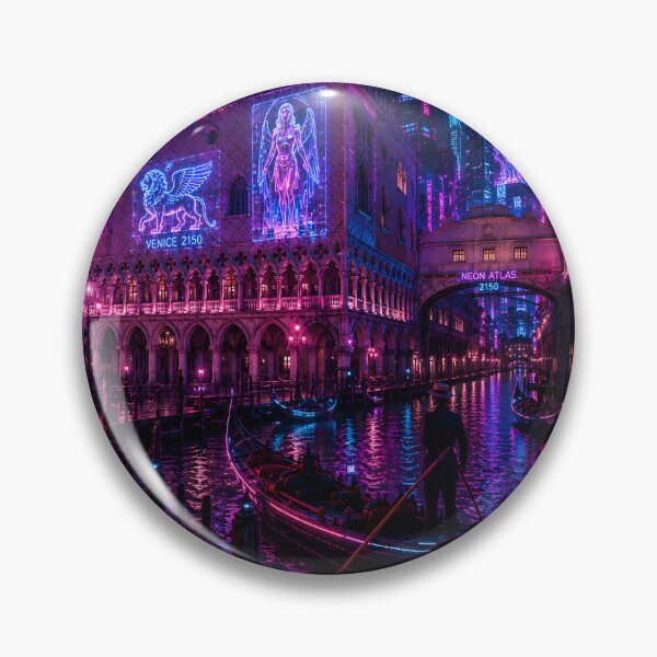 Item preview, Arte ciberpunk de Venecia 2150 | Colección futurista de Venecia Neon Atlas designed and sold by NSAstore.