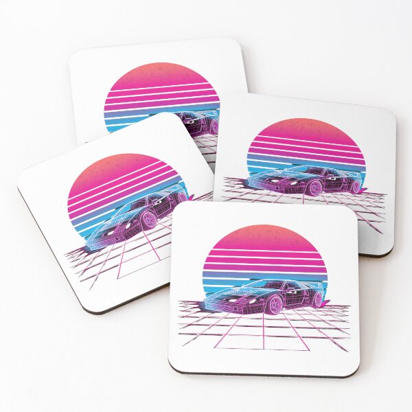 Item preview, Retro Synthwave Sports Car 80s Neon Sunset Vintage Art designed and sold by Larams Studio.