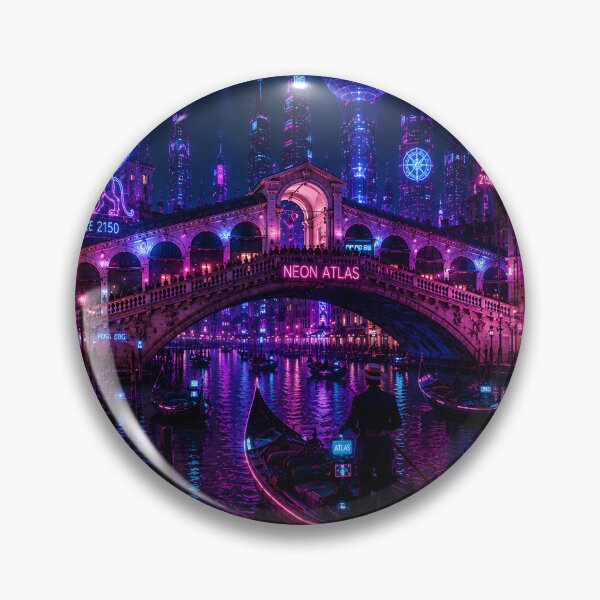 Item preview, Arte ciberpunk de Venecia 2150 | Colección futurista de Venecia Neon Atlas designed and sold by NSAstore.