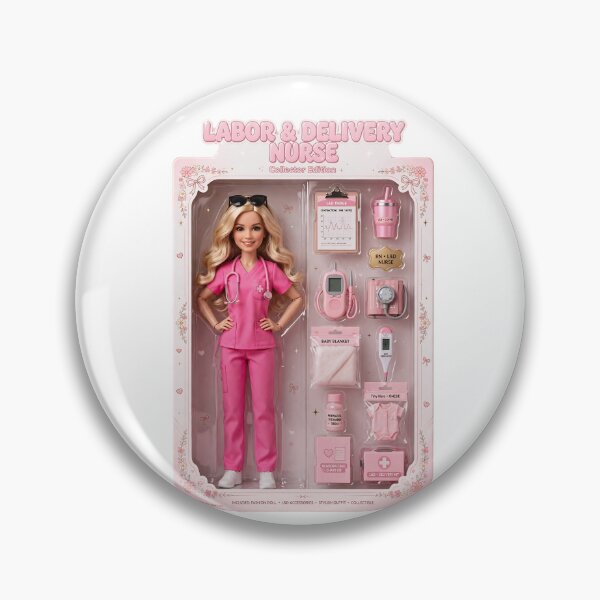 Item preview, Labor and Delivery Nurse Collector Edition Doll Barbiecore Nurse Pink Scrubs Doll in Box designed and sold by Neurospicy Trolls.