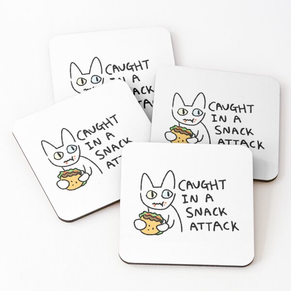 Item preview, Funny Cat Eating Burger Sticker | “Caught in a Snack Attack” | Cute White Cat Meme Art | Foodie Cat Lover Gift designed and sold by lazydayz16.