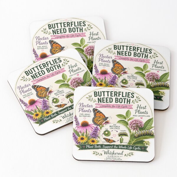 Item preview, Butterflies Need Both | Host Plants & Nectar Plants | Butterfly Life Cycle designed and sold by Whiskered Garden Studio.