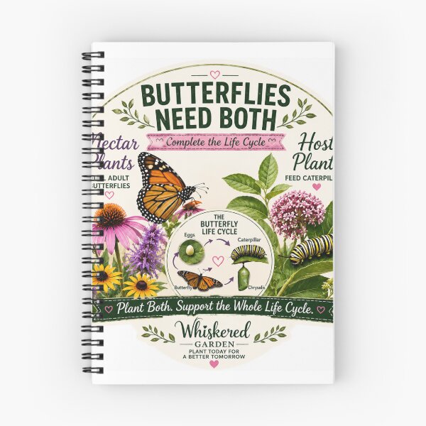 Item preview, Butterflies Need Both | Host Plants & Nectar Plants | Butterfly Life Cycle designed and sold by Whiskered Garden Studio.