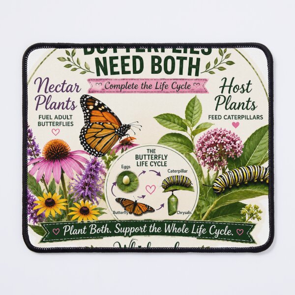 Item preview, Butterflies Need Both | Host Plants & Nectar Plants | Butterfly Life Cycle designed and sold by Whiskered Garden Studio.
