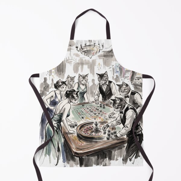 Item preview, Elegant game of feline roulette in a luxury watercolor casino designed and sold by TheCoolCatsMx.