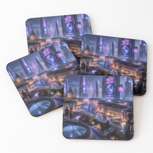 Item preview, Venice 2150 Cyberpunk Art | Neon Atlas Futuristic Venice Collection designed and sold by NSAstore.
