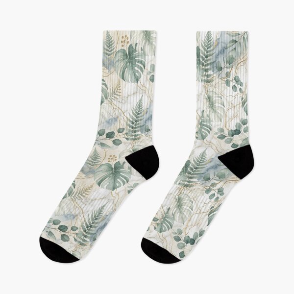 Item preview, Sage Green Gold Marble Botanical Leaves Aesthetic Pattern designed and sold by DreamyBrushArt.