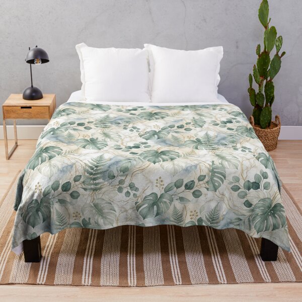 Item preview, Sage Green Gold Marble Botanical Leaves Aesthetic Pattern designed and sold by DreamyBrushArt.