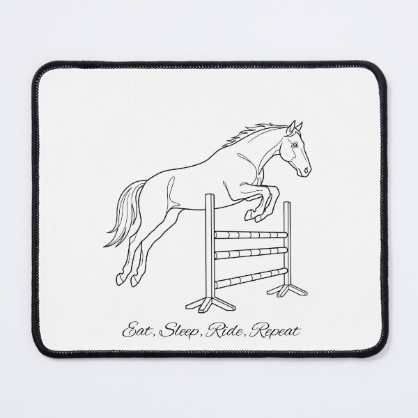 Item preview, Eat Sleep Ride Repeat Show Jumping Horse Line Art Design designed and sold by Nalvie Studio.