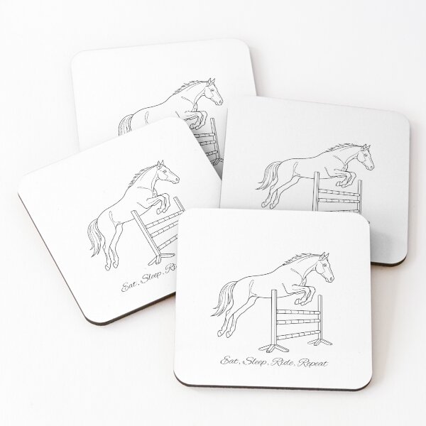 Item preview, Eat Sleep Ride Repeat Show Jumping Horse Line Art Design designed and sold by Nalvie Studio.
