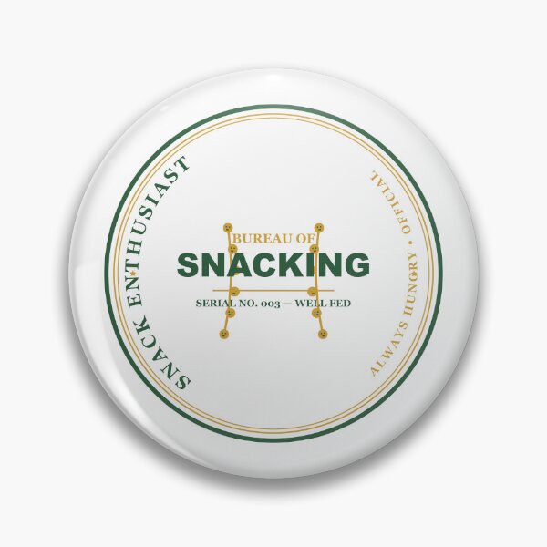 Item preview, Snack Enthusiast Bureau Official Seal Funny Foodie Design designed and sold by Mega-Shopping.