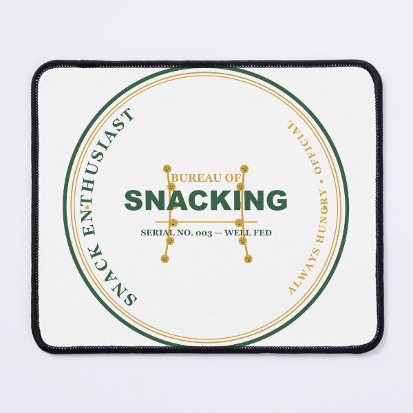 Item preview, Snack Enthusiast Bureau Official Seal Funny Foodie Design designed and sold by Mega-Shopping.