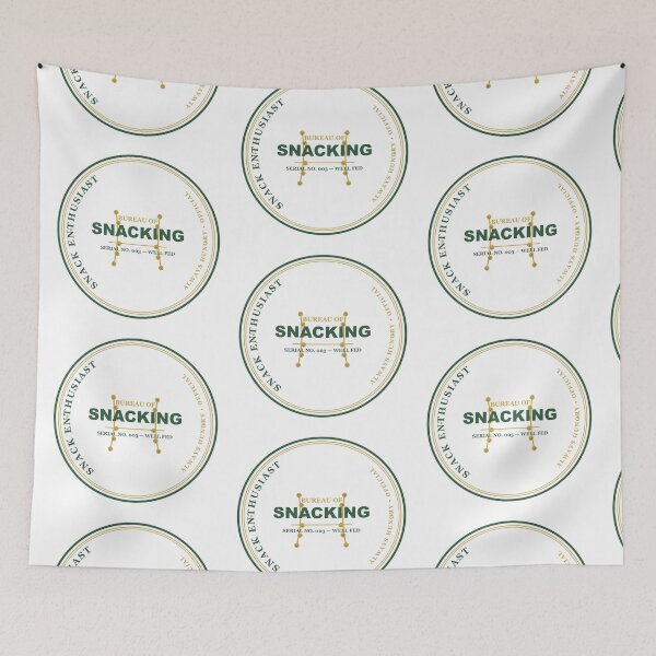 Item preview, Snack Enthusiast Bureau Official Seal Funny Foodie Design designed and sold by Mega-Shopping.