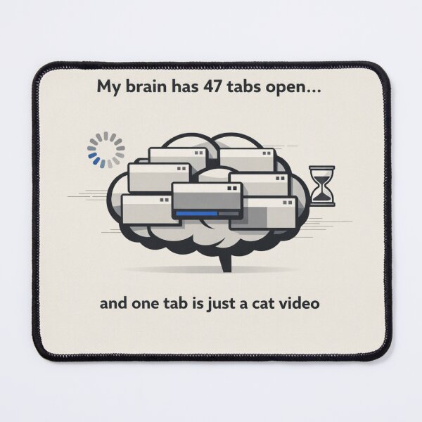 Item preview, My Brain has 47 tabs open designed and sold by BRIGHT LITTLE STUDIO.