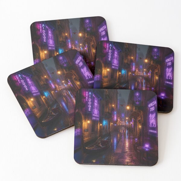 Item preview, Venice 2150 Cyberpunk Art | Neon Atlas Futuristic Venice Collection designed and sold by NSAstore.