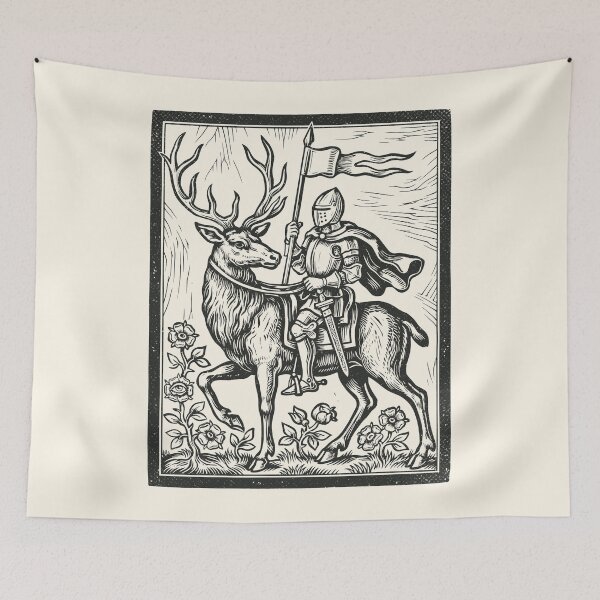 Item preview, Medieval Stag Knight Deer Rider Floral Fantasy    designed and sold by Y-Vibes.