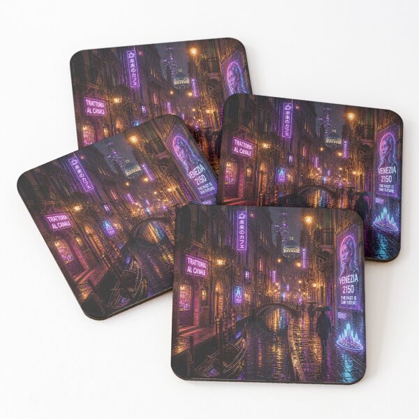 Item preview, Venice 2150 Cyberpunk Art | Neon Atlas Futuristic Venice Collection designed and sold by NSAstore.